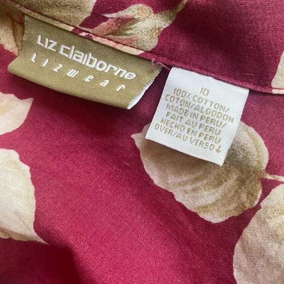 Vintage Lizwear Floral Cotton Short Sleeve Top - Picture 4 of 4